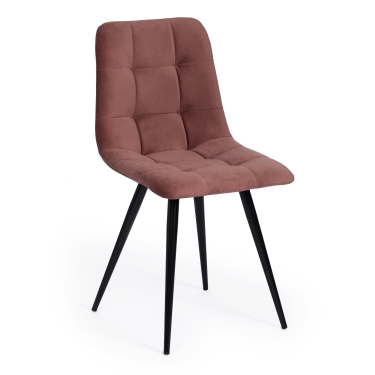 Стул Tetchair CHILLY mod. 7095-1 / 2 шт. в упаковке ткань/металл, 45x53х88 см, высота до сиденья 50 см, коралловый barkhat 15 /черный