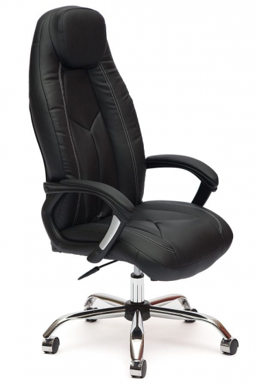 Кресло руководителя Tetchair BOSS хром Черный