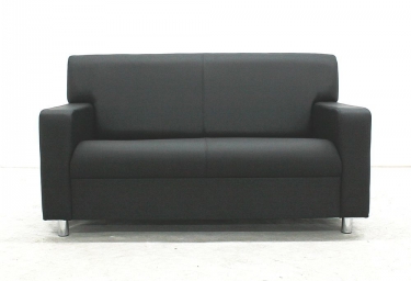 Диван офисный двойной Gruppo 396 Клерк 3 Черный Ecotex 3001