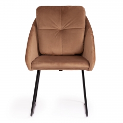 Кресло Tetchair STAR mod. CY-1919 вельвет/металл, 68 х 60 х 88 см , коричневый HLR11/черный
