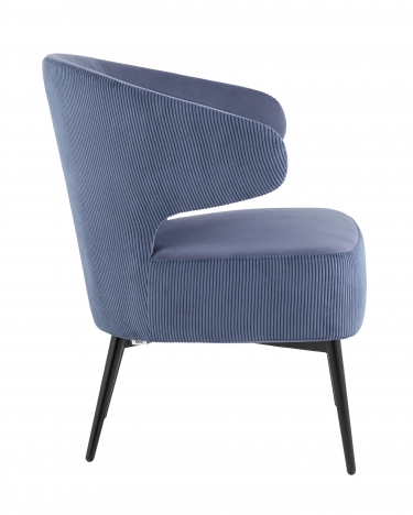 Кресло лаунж Stool Group Royal Stripes велюр Синий
