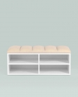 Обувница Stool Group Хольст 2 белая велюр Бежевый