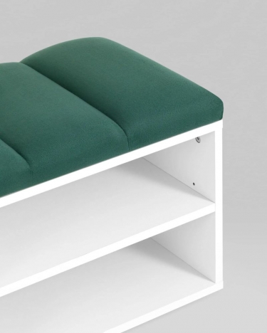 Обувница Stool Group Хольст 2 белая велюр Зеленый