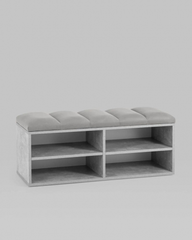 Обувница Stool Group Хольст 2 серая велюр Серый