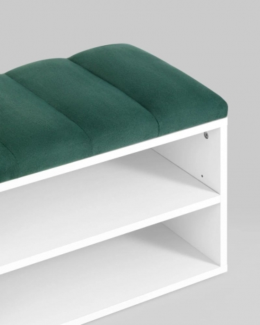 Обувница Stool Group Хольст белая велюр Зеленый