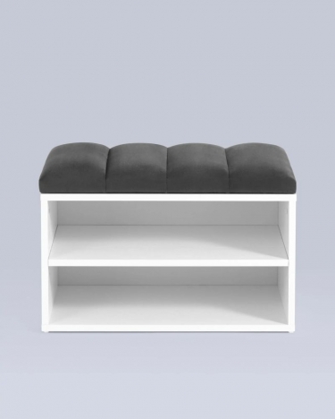 Обувница Stool Group Хольст белая велюр Темно-серый