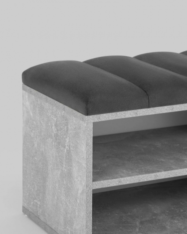 Обувница Stool Group Хольст серая велюр Темно-серый